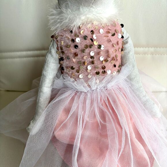 Collectable Ballerina Pink Reindeer Sequin Doll Dance Recital Shelf Sitter 22"H - Picture 4 of 8